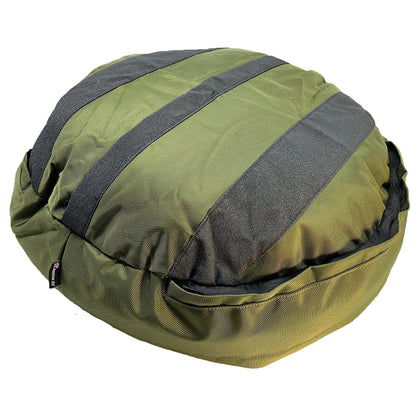 Dog Bed - Round Bolstered Armor ™ olive green and charcoal grey bolstered round bed American Dog on Tampa Home & Garden Store