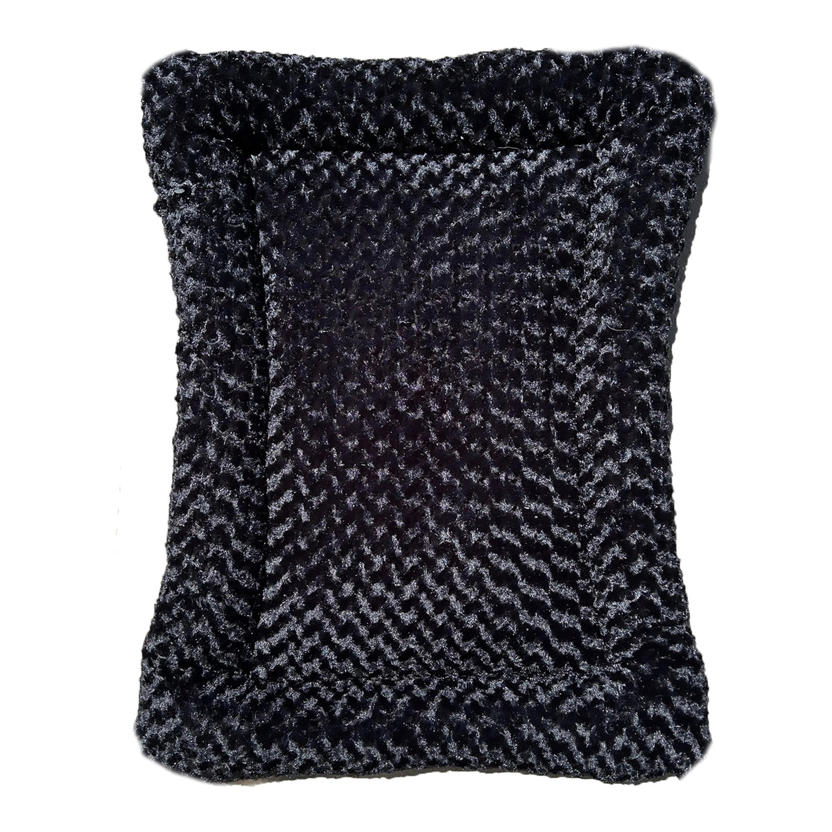 Dog Bed Rectangle Bolstered Furvana™ Cloud in black plush fabric by American Dog on Tampa Home & Garden Store