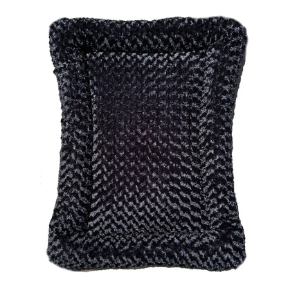 Dog Bed Rectangle Bolstered Furvana™ Cloud in black plush fabric by American Dog on Tampa Home & Garden Store
