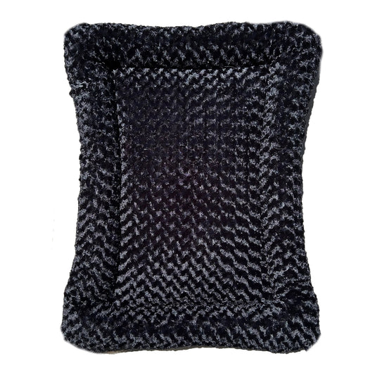Dog Bed Rectangle Bolstered Furvana™ Cloud in black plush fabric by American Dog on Tampa Home & Garden Store