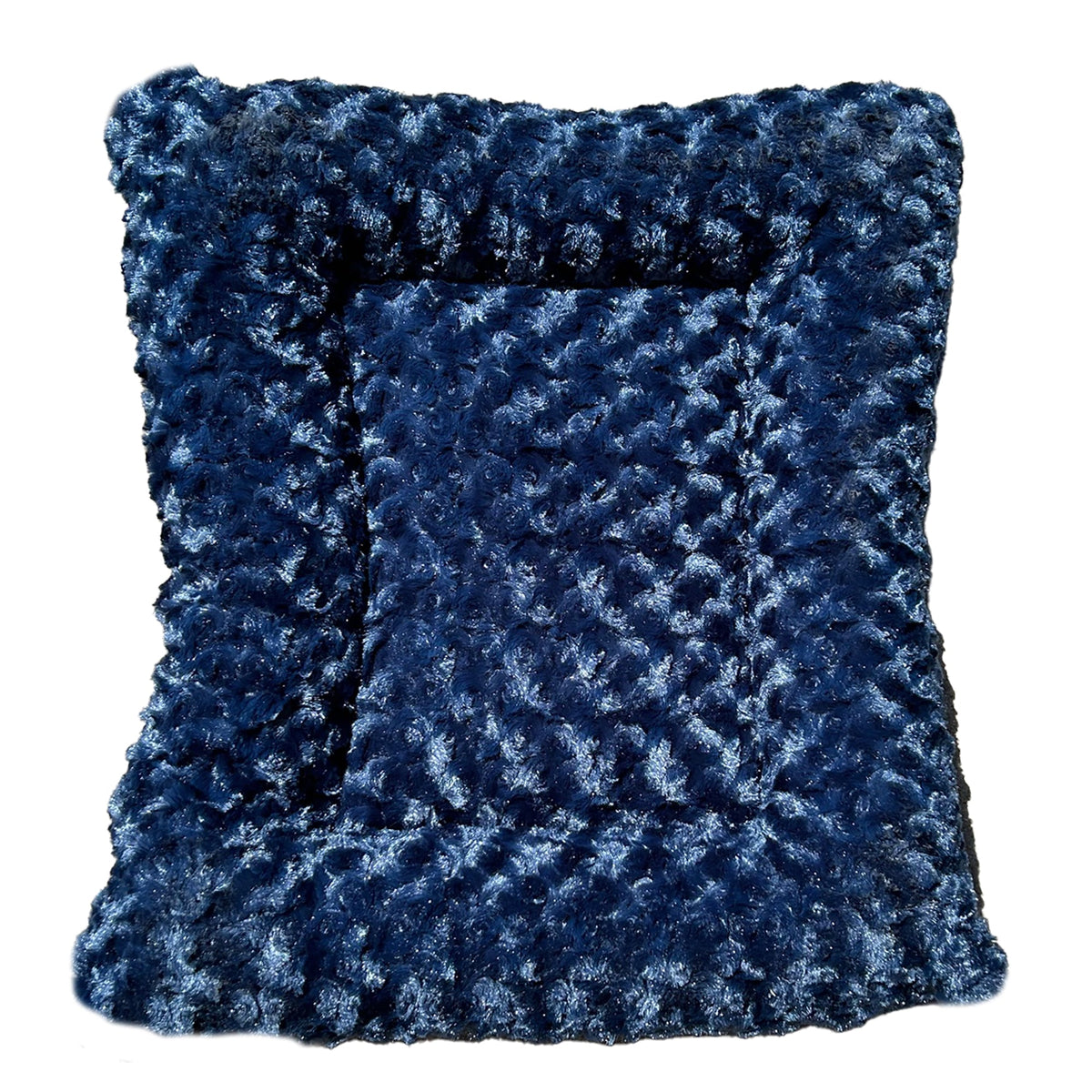 Dog Bed rectangle bolstered Furvana Cloud with deep blue faux fur fabric on Tampa Home & Garden Store