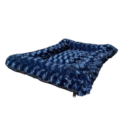 Dog Bed Rectangle Bolstered Furvana Cloud blue plush by American Dog on Tampa Home & Garden Store