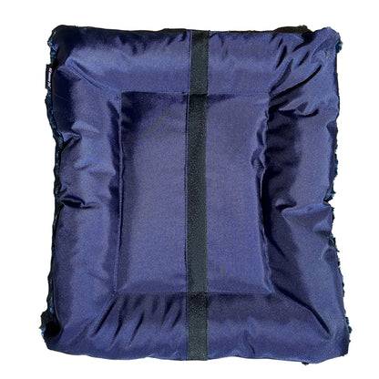 Dog Bed - Rectangle Bolstered Furvana™ 'Cloud' in navy blue fabric with black strap American Dog on Tampa Home & Garden Store