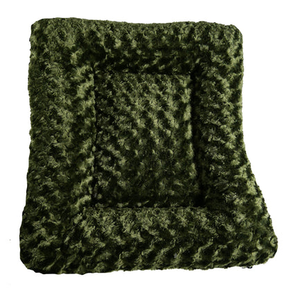 Dog Bed Furvana Cloud rectangular bolstered bed in olive green plush by American Dog on Tampa Home & Garden Store