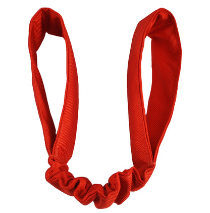 Double Bungee Tug dog toy by American Dog: two red braided nylon bungee cords on Tampa Home & Garden Store