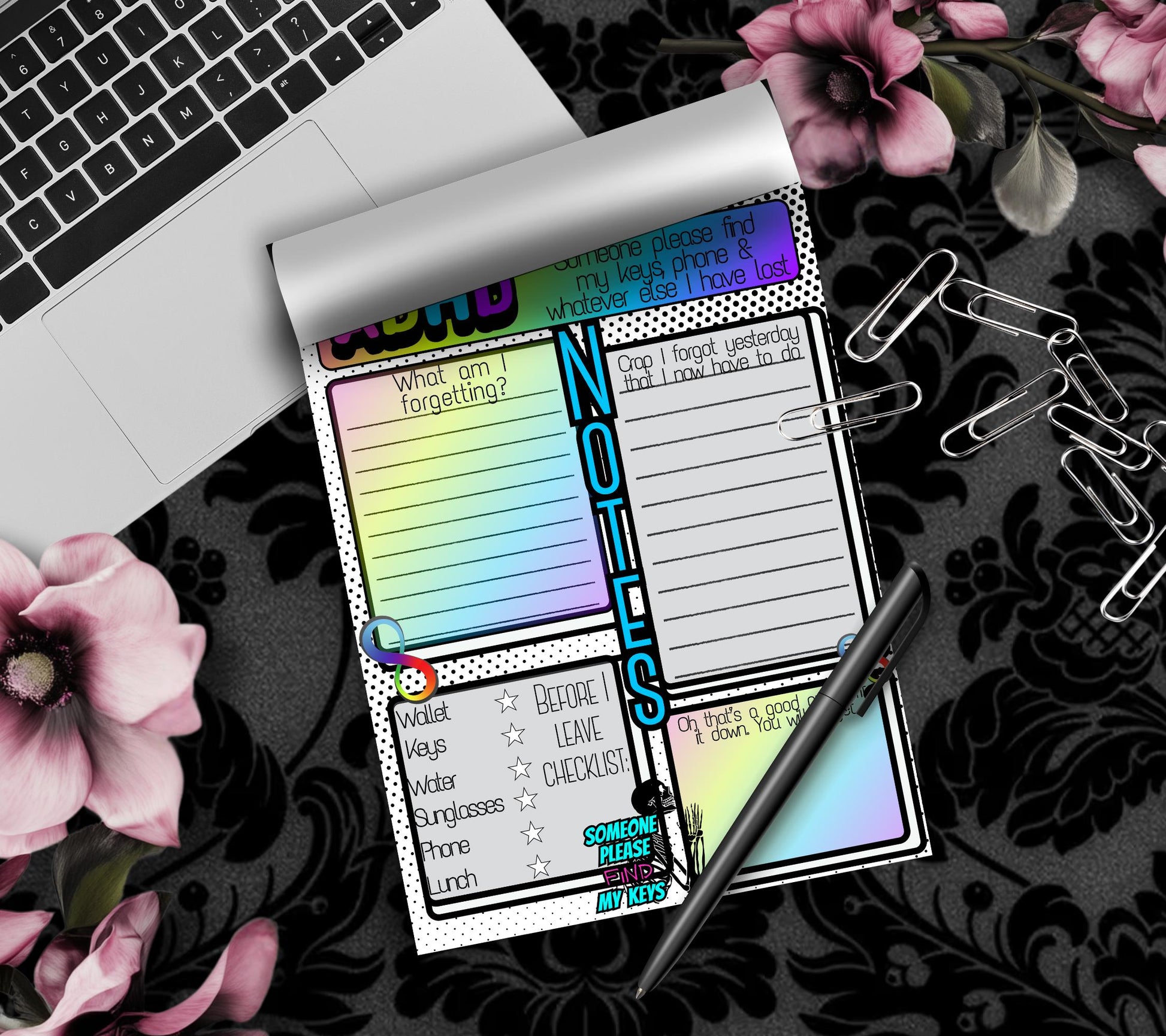 ADHD Humor Notepad: Neuro Spicy Checklist, Funny Gift - Tampa Home & Garden Store