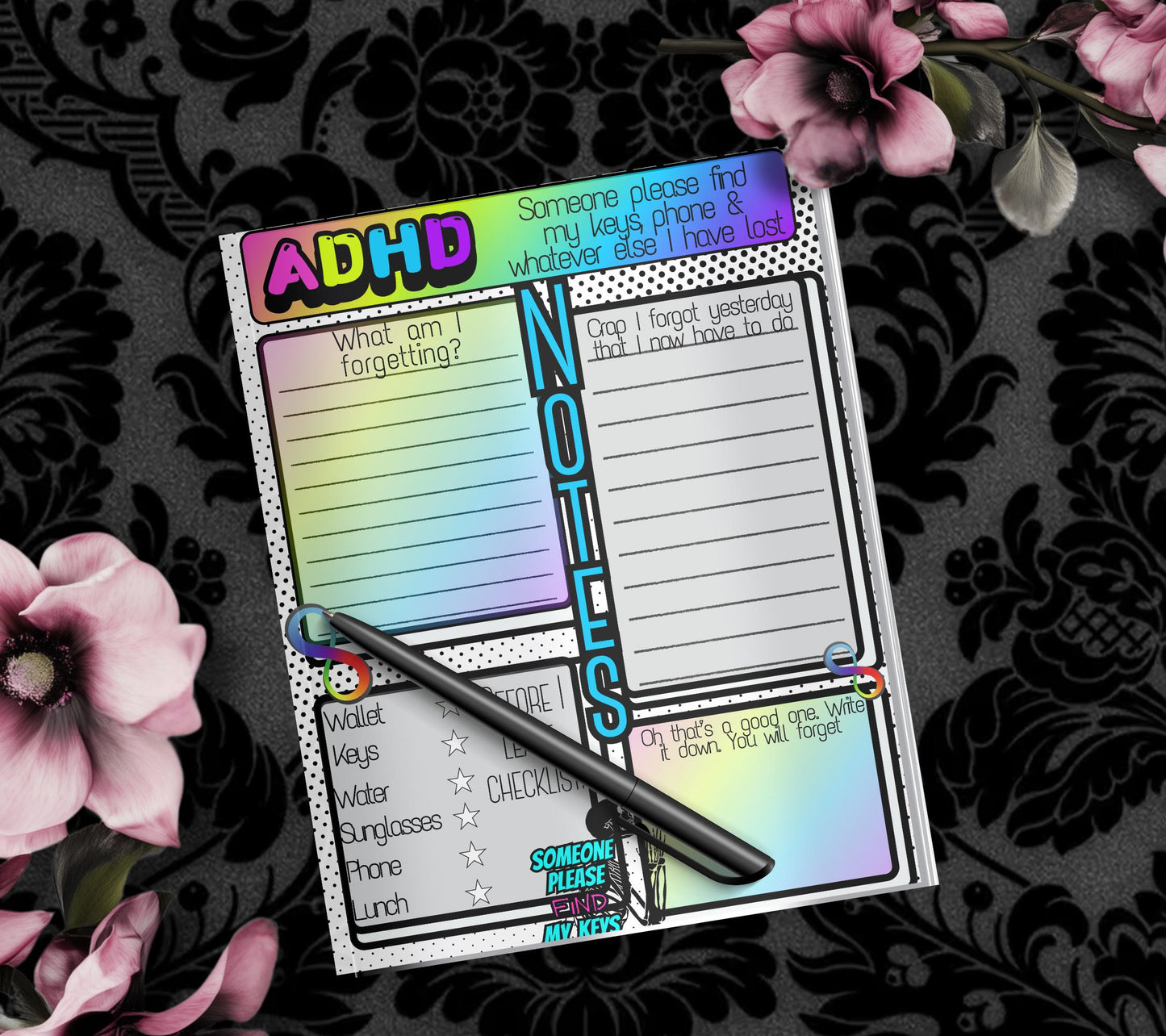 ADHD Humor Notepad: Neuro Spicy Checklist, Funny Gift - Tampa Home & Garden Store