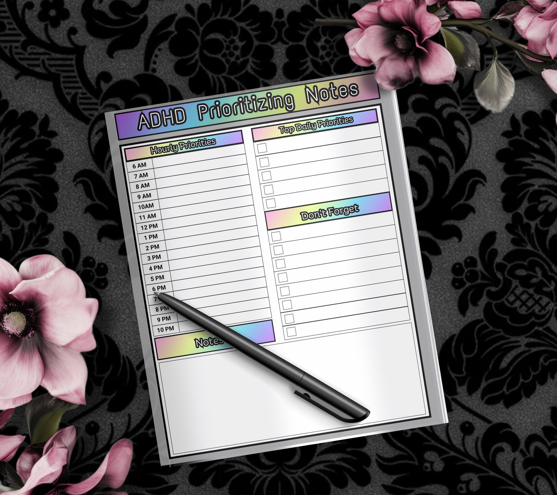 ADHD Prioritizing Notepad: Rainbow Daily Task Planner - Tampa Home & Garden Store