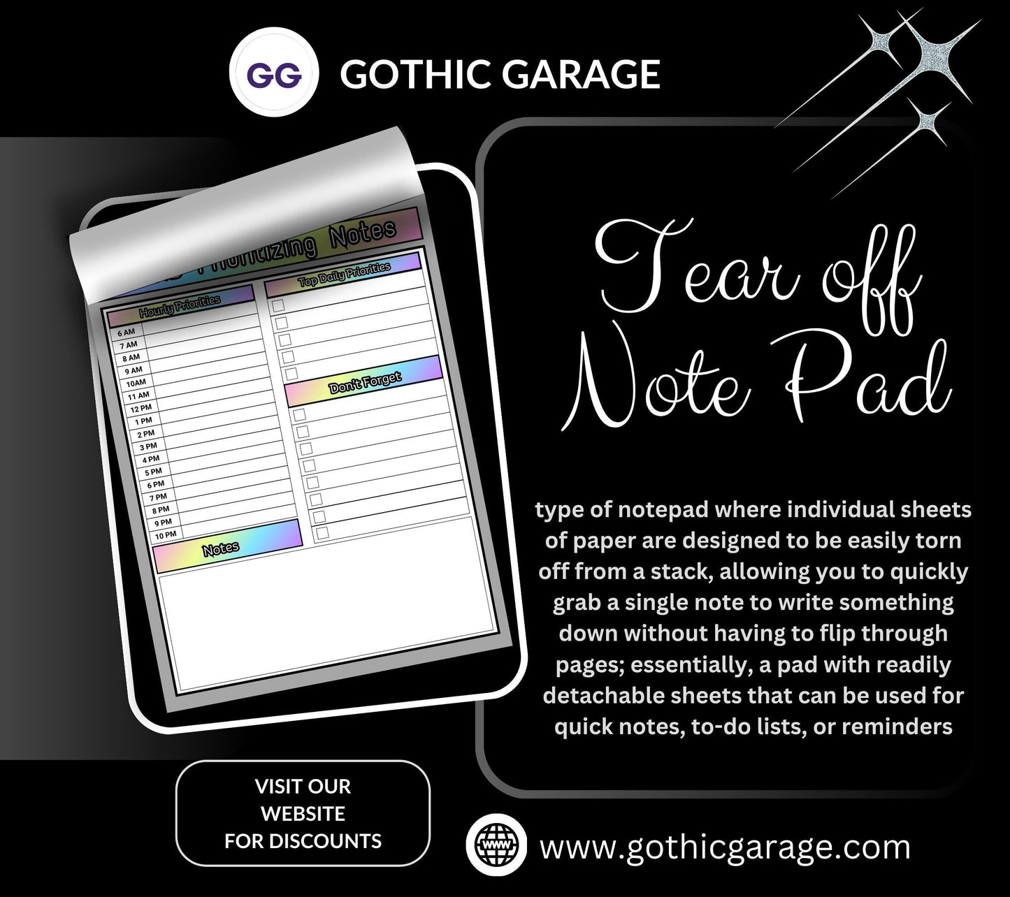 ADHD Prioritizing Notepad: Rainbow Daily Task Planner - Tampa Home & Garden Store