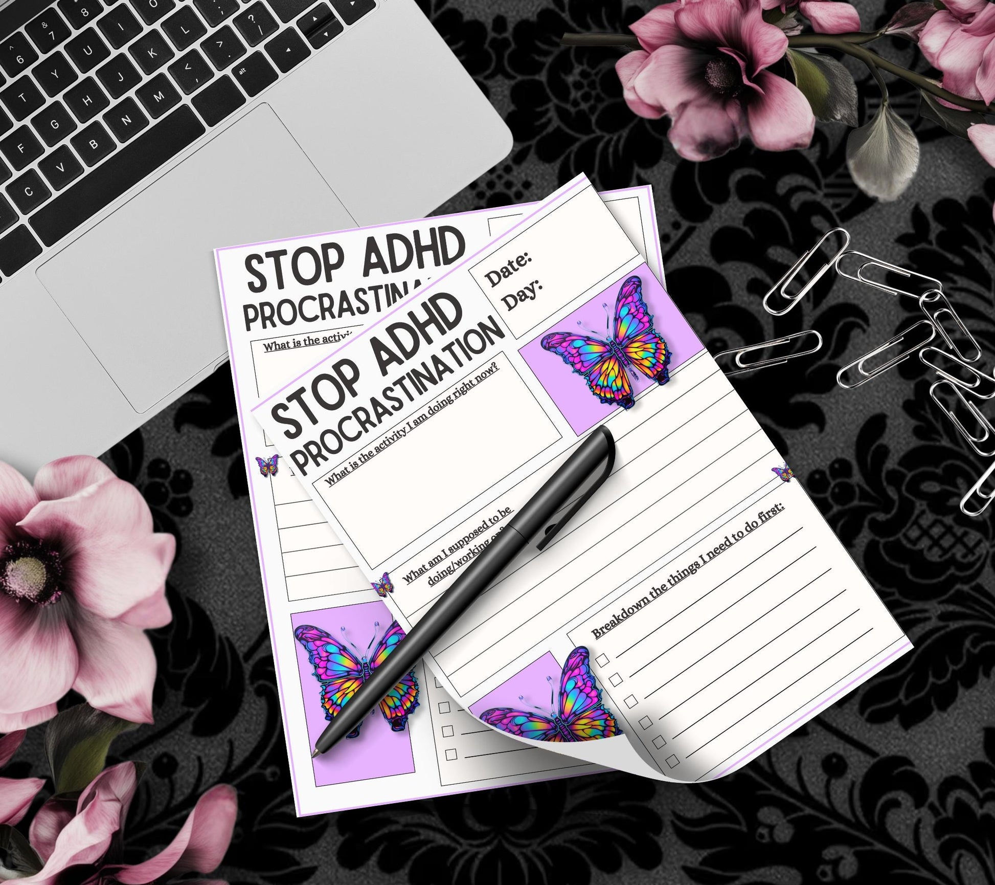 ADHD Procrastination Notepad: Daily Planner, 50 Tear-Off Pages - Tampa Home & Garden Store