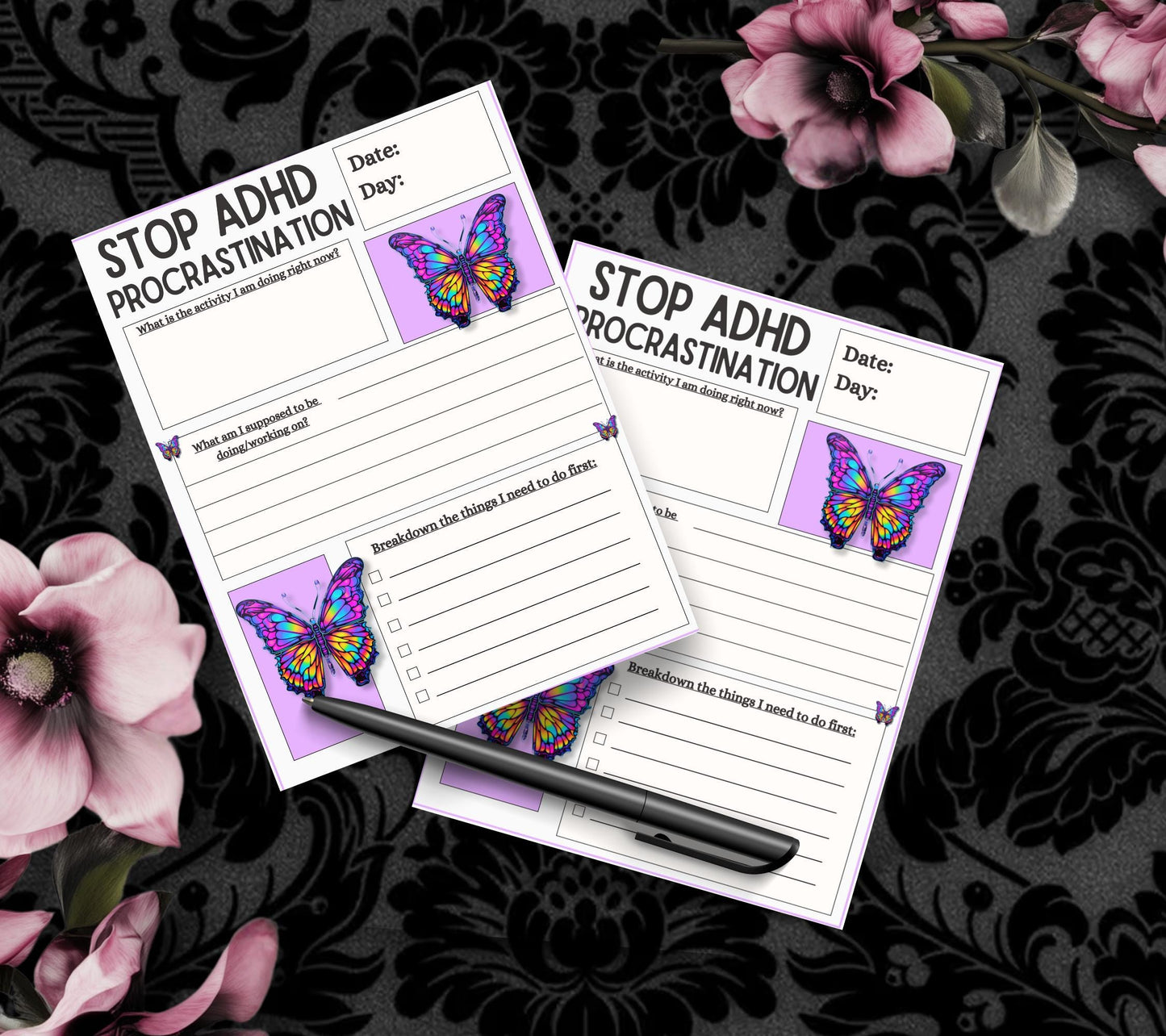 ADHD Procrastination Notepad: Daily Planner, 50 Tear-Off Pages - Tampa Home & Garden Store