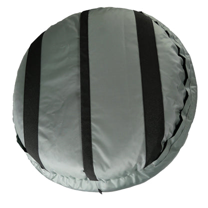Dog Bed - Round Bolstered Armor in gray fabric with black straps American Dog on Tampa Home & Garden Store