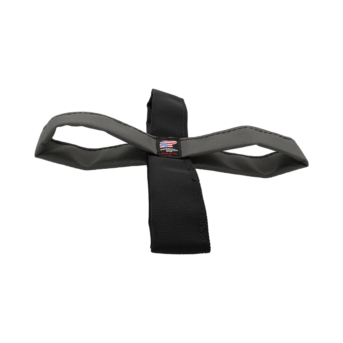 Tug N' Toss dog toy by American Dog in black nylon with knotted strap on Tampa Home & Garden Store