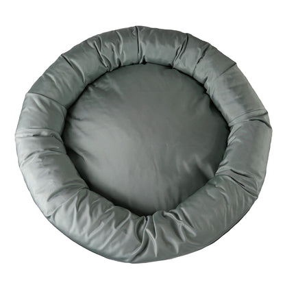 Dog Bed Round Bolstered Armor gray textured fabric American Dog on Tampa Home & Garden Store
