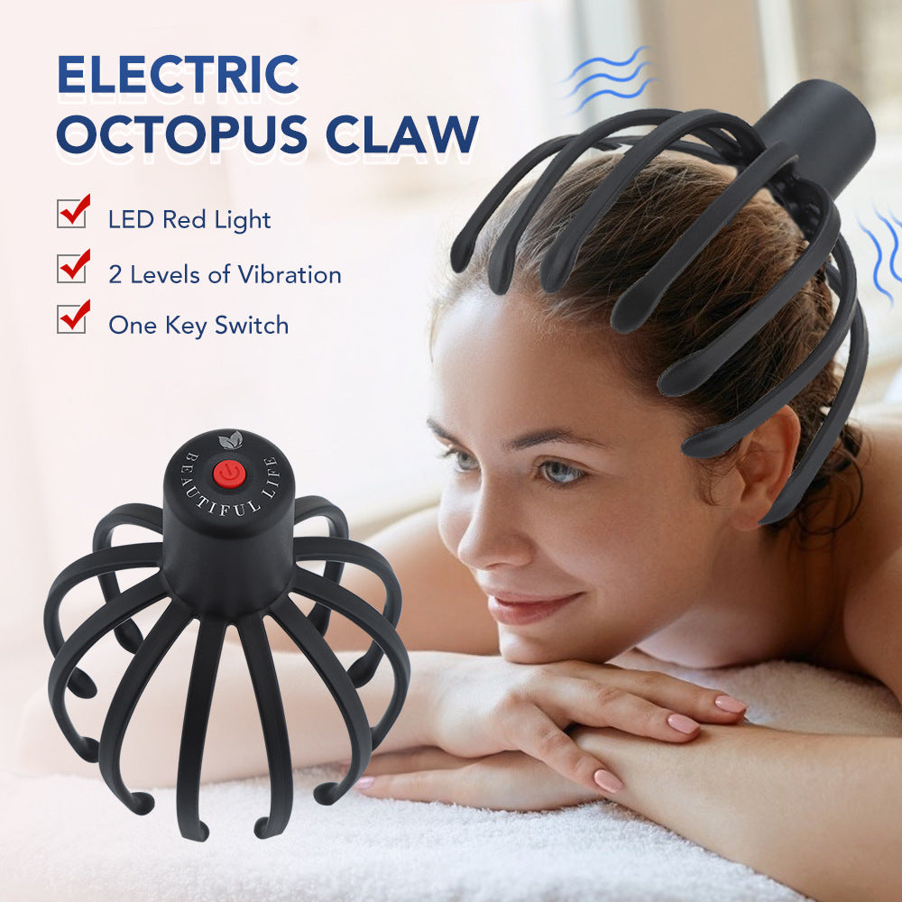 Head Massager Octopus Scalp Massager Electric Head Massage Claw Household Head Physiotherapy Instrument - Tampa Home & Garden Store