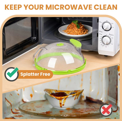 SteamGuard Microwave Cover by VIP Digital Presence, green dome on counter by microwave on Tampa Home & Garden Store