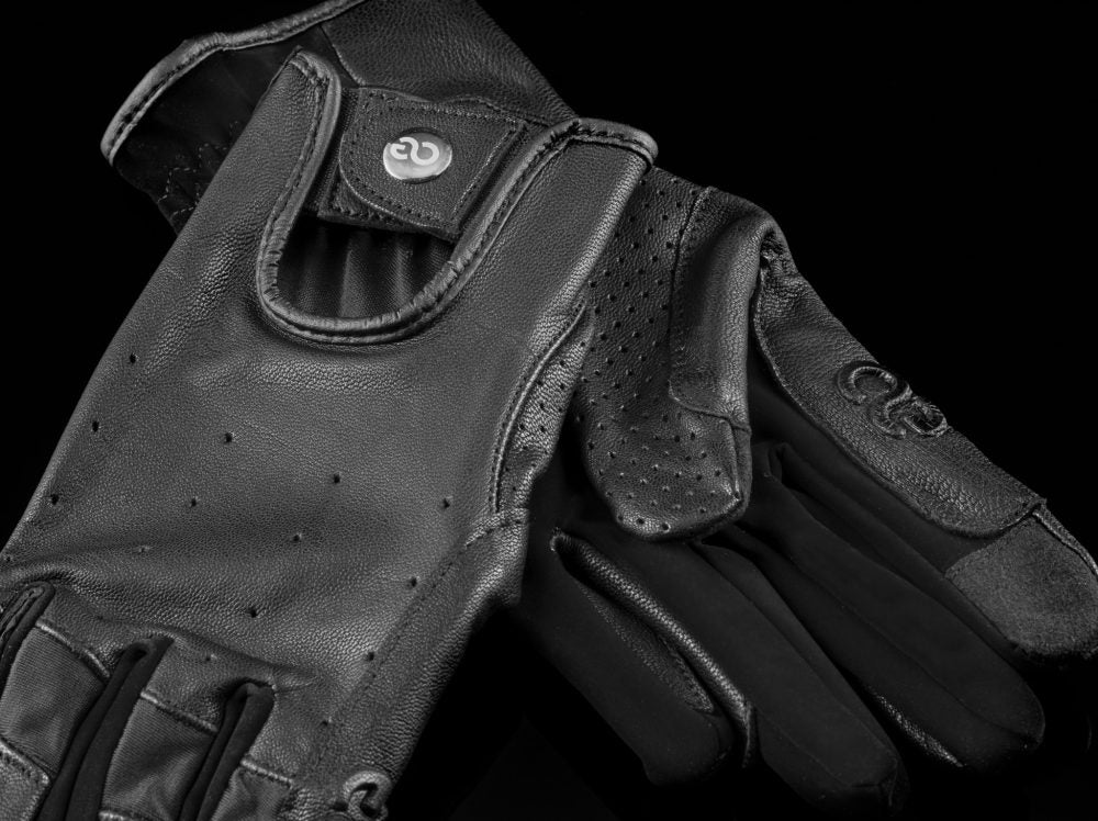 American Equus Hunter Luxe Equestrian Riding Gloves, black perforated leather with Velcro strap on Tampa Home & Garden Store