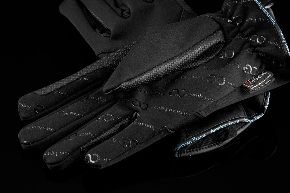 American Equus WinterTec Signature Performance Riding Gloves, black equestrian gloves with textured grip on Tampa Home & Garden Store