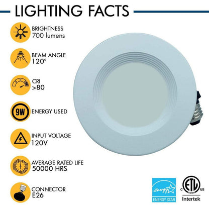 AH Lighting 4" LED Selectable 5CCT 9W Recessed Baffled Retrofit Kit Reflector - Tampa soil911.com