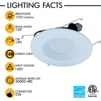 AH Lighting A7 6" LED Selectable 5CCT 14W Recessed Baffled Retrofit Kit Reflector - Tampa Home & Garden Store