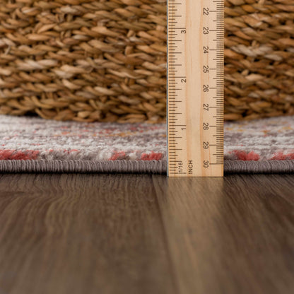 Yennora Area Rug beige-brown plush texture with measuring ruler for scale on Tampa Home & Garden Store