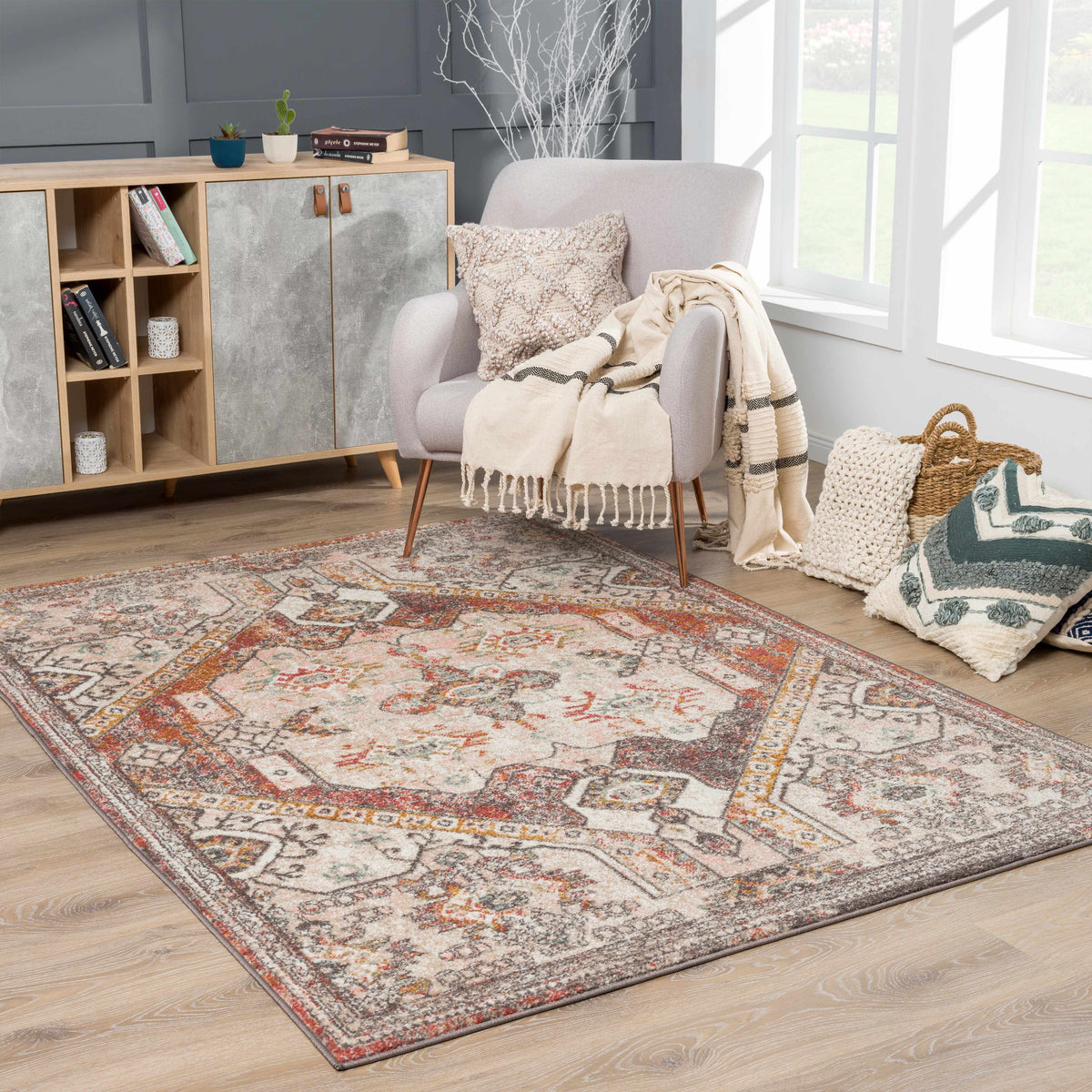 Yennora Area Rug multicolor geometric pattern for living rooms by Boutique Rugs clearance on Tampa Home & Garden Store