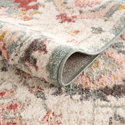 Twilight Floral Area Rug floral pastel pink blue cream with soft plush pile Boutique Rugs on Tampa Home & Garden Store