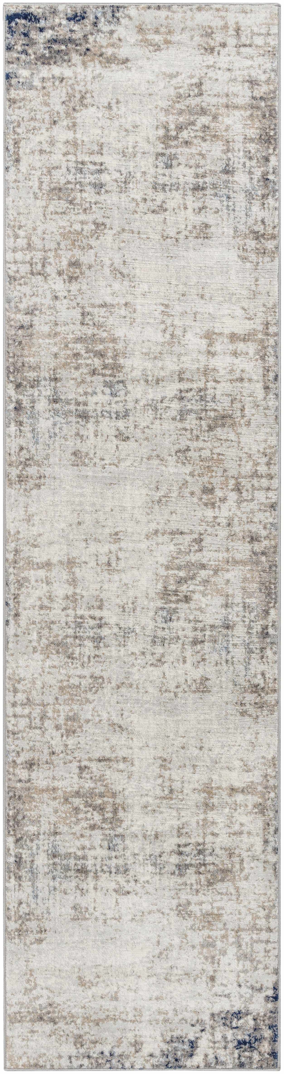 Alcove Abstract Area Rug in cream with beige and blue distressed pattern by Boutique Rugs on Tampa Home & Garden Store