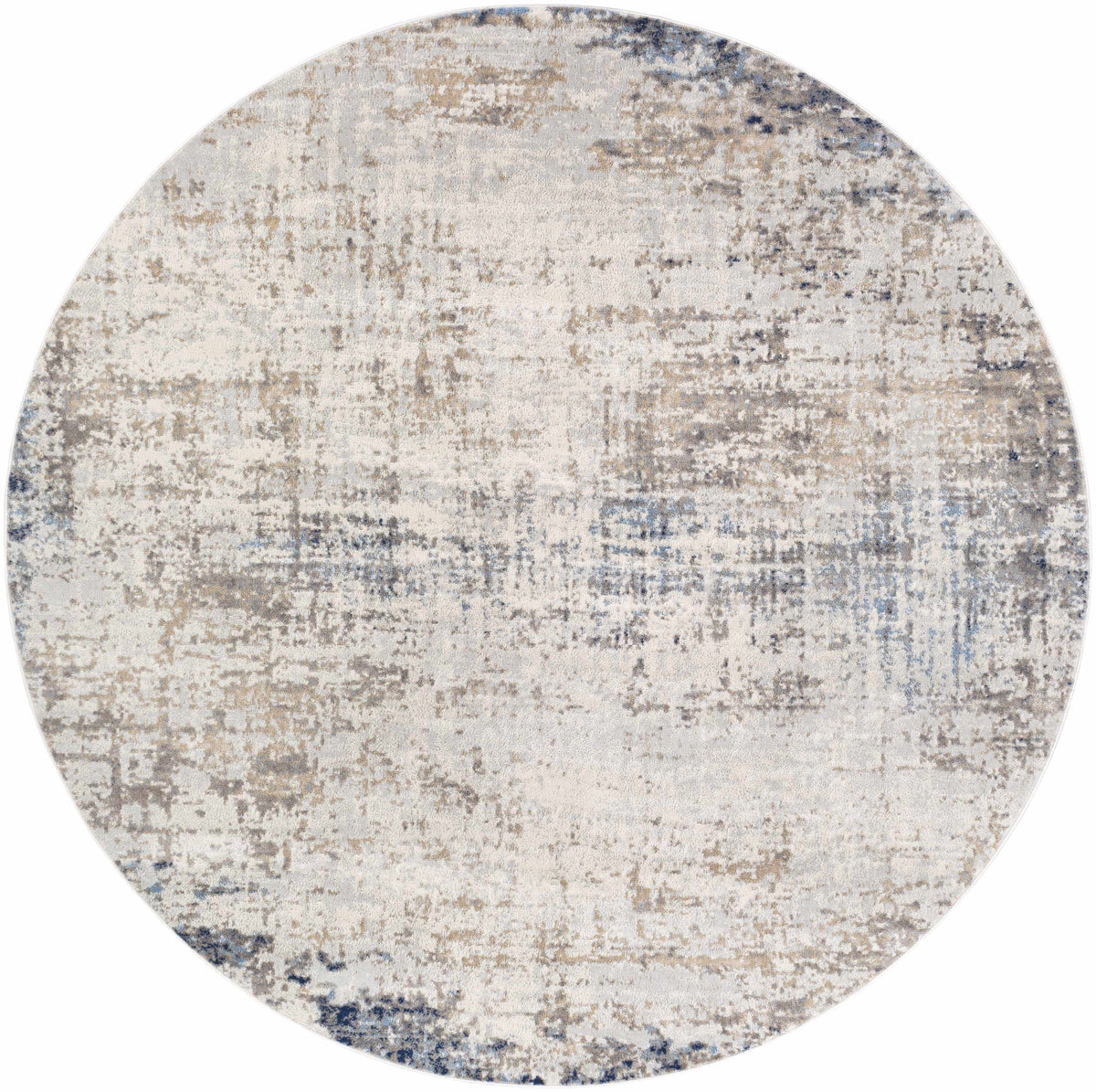 Alcove Abstract Area Rug by Boutique Rugs, neutral beige-gray with blue accents on Tampa Home & Garden Store