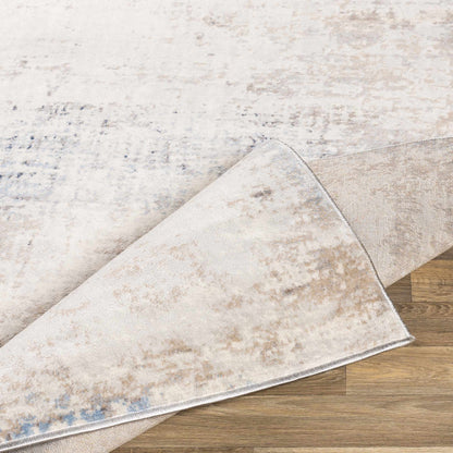 Alcove Abstract Area Rug by Boutique Rugs beige cream with pale blue accents on Tampa Home & Garden Store