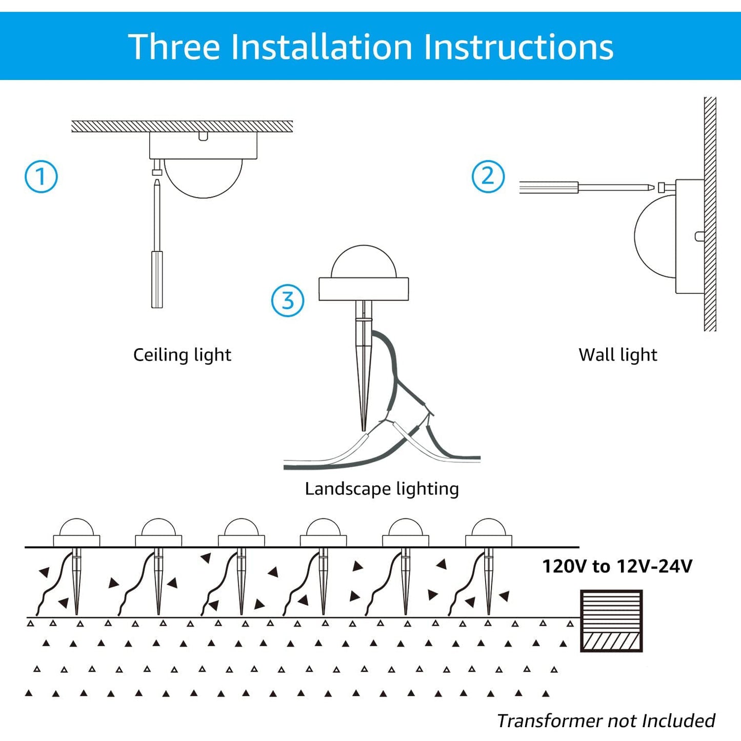 Éclairage extérieur pour terrasse, paquet de 12 LED 4,5 W | Lumières de chemin de paysage basse tension 12 V