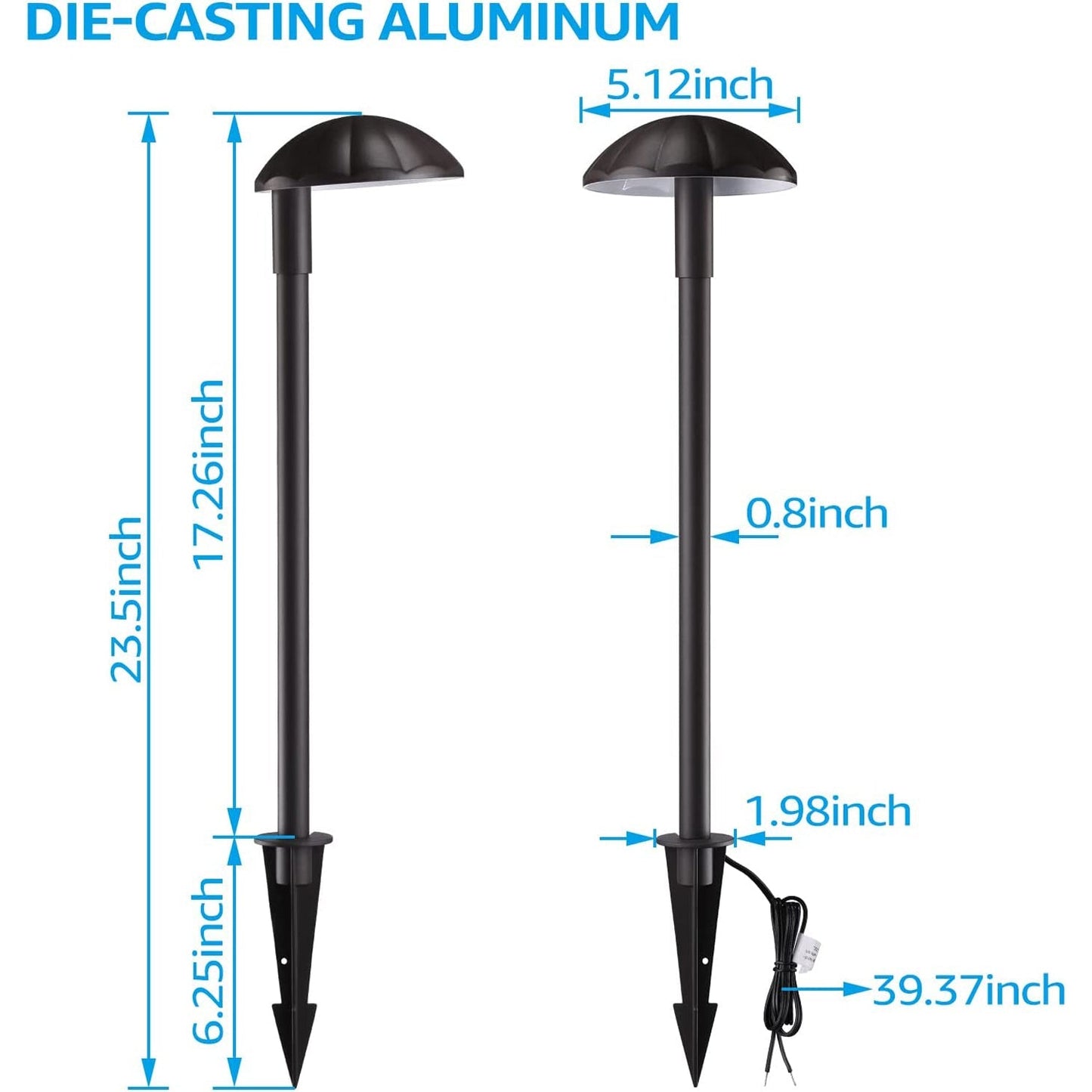 Luces de camino para paisaje, paquete de 6, 5 W, LED de bajo voltaje de 12 V, aluminio fundido ALP01