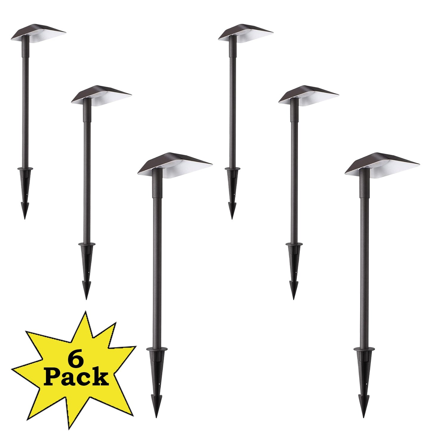 ALP02 6-Pack 5W Low Voltage 12V LED Cast Aluminum Landscape Pathway Lights Package - Tampa soil911.com