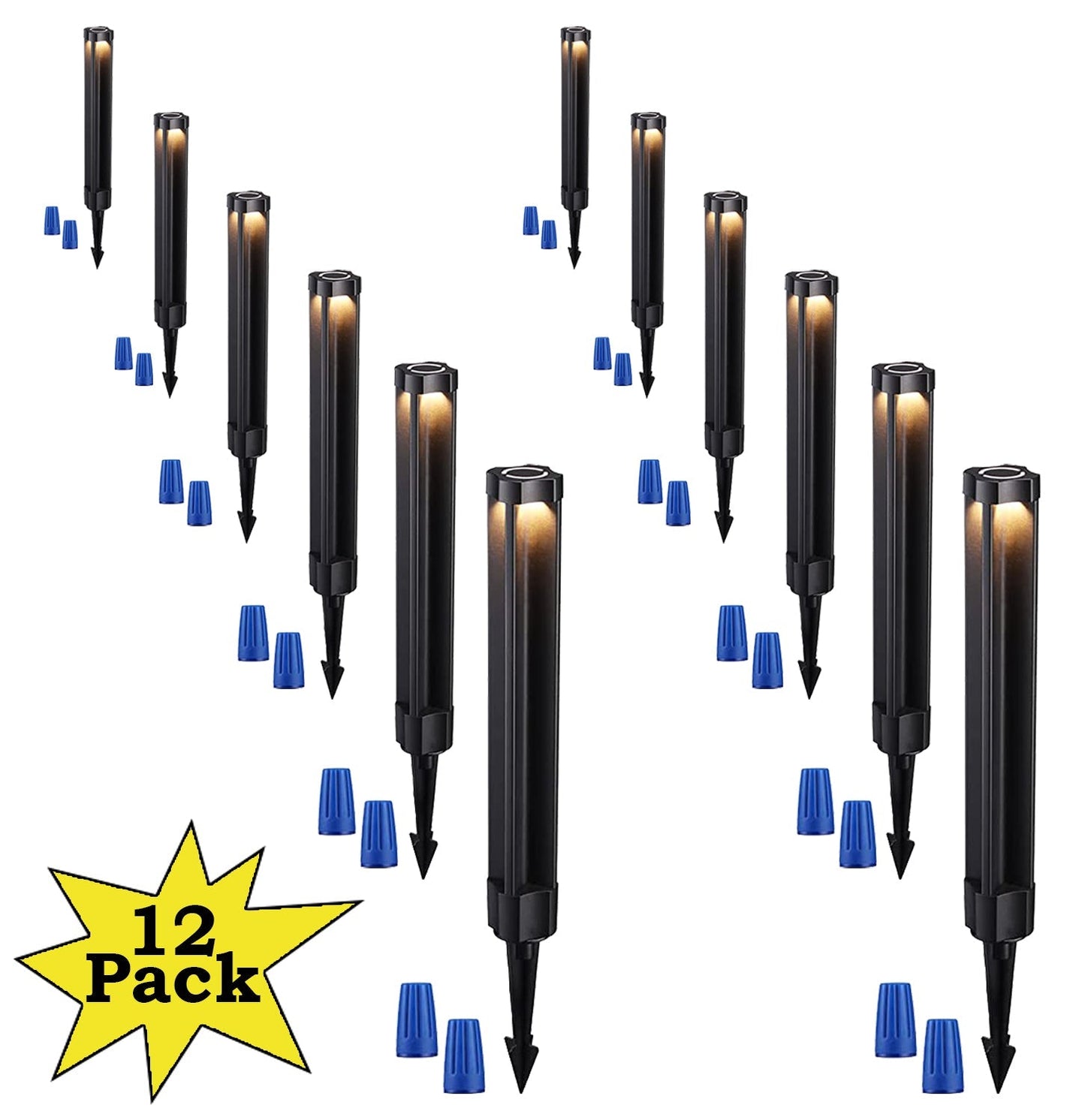 ALP14 12-Pack 4W LED 12V Low Voltage Pathway Lighting Package, AC/DC Landscape Driveway Lights - Tampa soil911.com