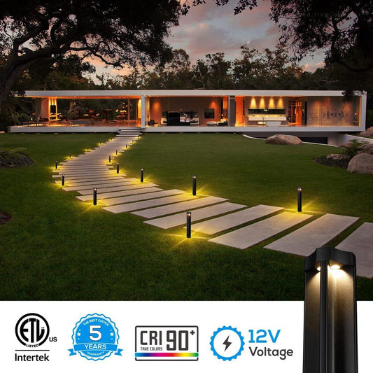 ALP14 12-Pack 4W LED 12V Low Voltage Pathway Lighting Package, AC/DC Landscape Driveway Lights - Tampa soil911.com