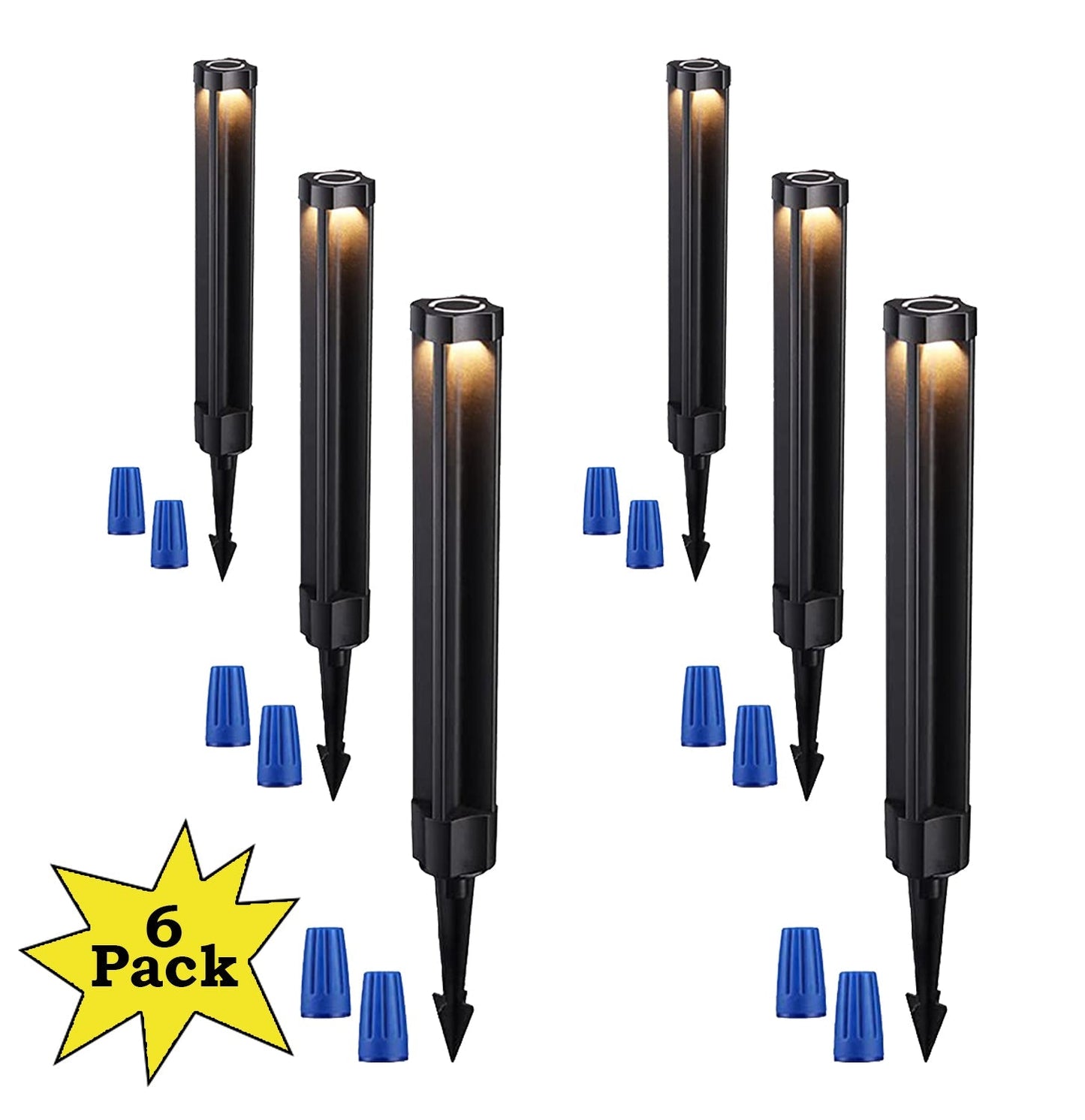 ALP14 Lot de 6 éclairages de voie basse tension 4 W LED 12 V AC/DC pour allée paysagère