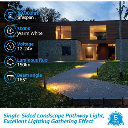 ALP16 12-Pack 5W LED Landscape Pathway Light Package, 12V Low Voltage Side Lit Path Lights - Tampa Home & Garden Store