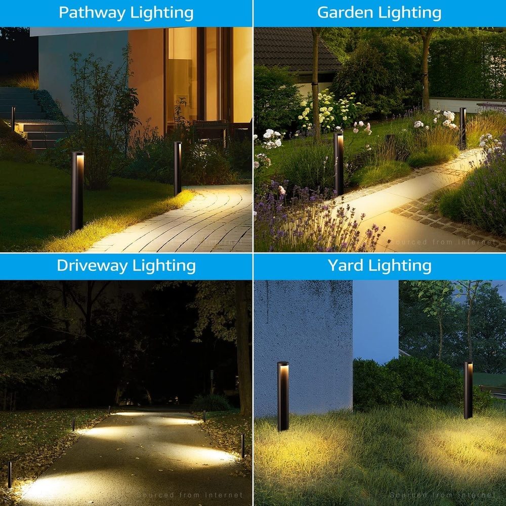 Paquete de 12 luces LED para caminos de paisaje ALP16 de 5 W, luces de camino con iluminación lateral de bajo voltaje de 12 V