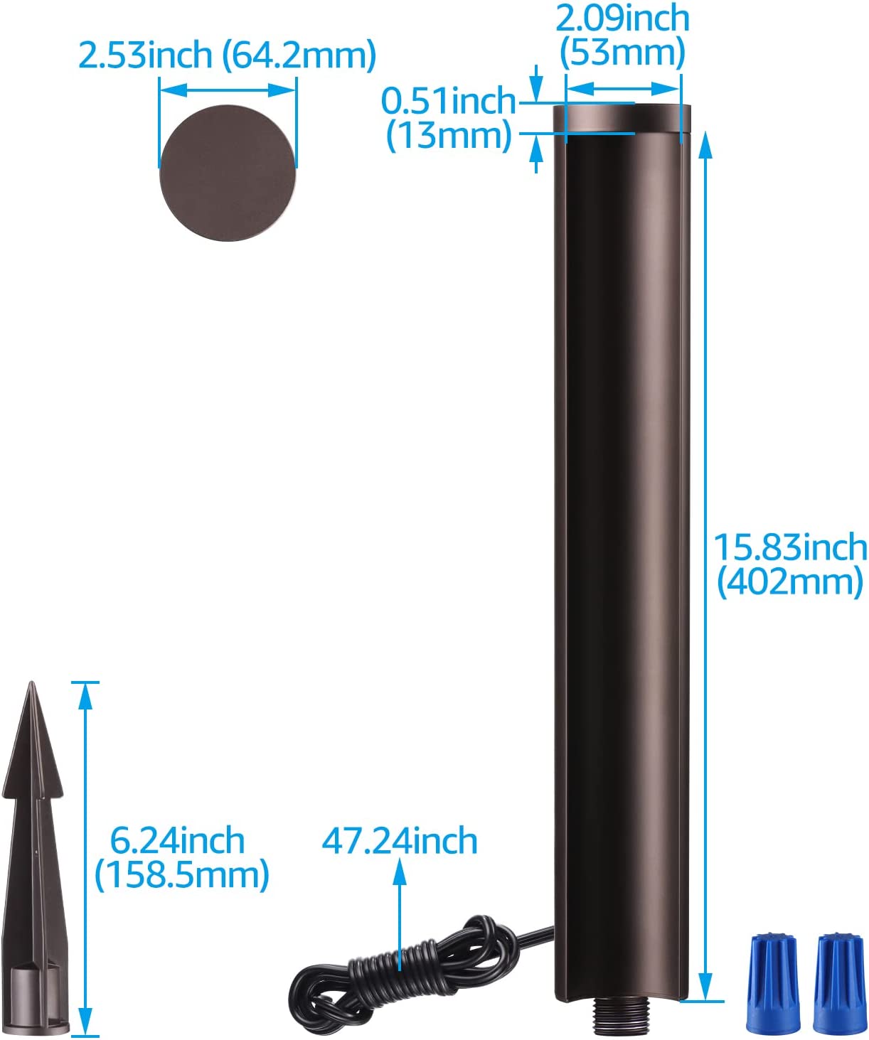 ALP16 Paquet de 6 éclairages de chemin à LED 5 W, éclairage de chemin à éclairage latéral basse tension 12 V