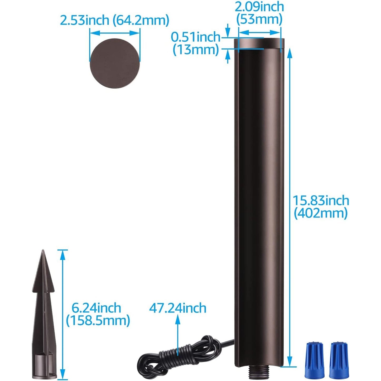 ALP16 Paquet de 6 éclairages de chemin à LED 5 W, éclairage de chemin à éclairage latéral basse tension 12 V