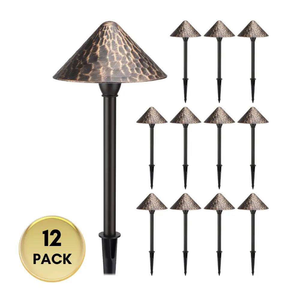ALP49 12-Pack 3W LED Low Voltage Cast Aluminum Landscape Pathway Lights Package, Driveway Walkway Light - Tampa Home & Garden Store
