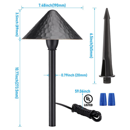 ALP49 Lot de 4 lumières LED basse tension 3 W en fonte d'aluminium pour allée de paysage, éclairage d'allée