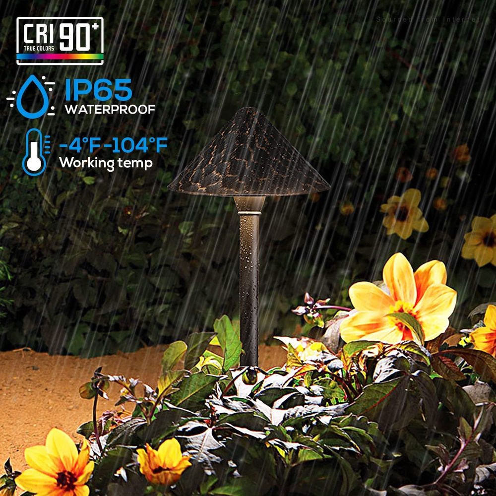 ALP49 12-Pack 3W LED Low Voltage Cast Aluminum Landscape Pathway Lights Package, Driveway Walkway Light