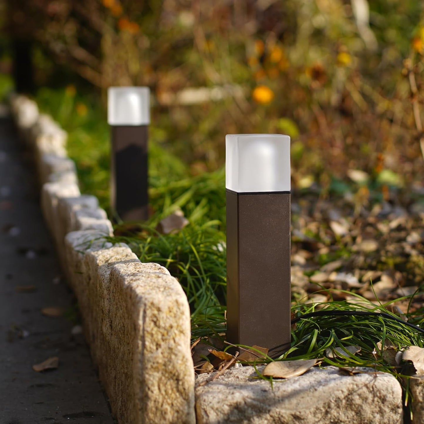 ALP51 8-Pack LED Landscape Pathway Lights Package, 2700K 2W Low Voltage 12V AC Bronze Bollard Outdoor Landscape Lighting - Tampa soil911.com