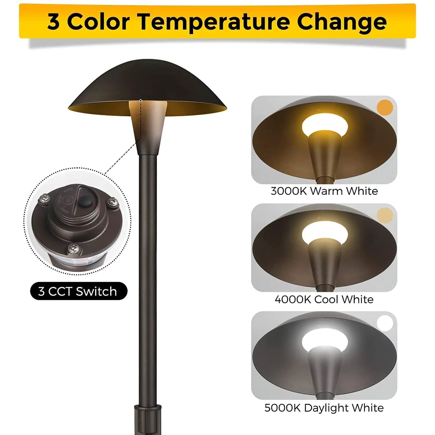 ALPCC06 12-Pack 5W 3CCT LED Landscape Pathway Light Package, 12V Low Voltage Modern Path Lights - Tampa Home & Garden Store
