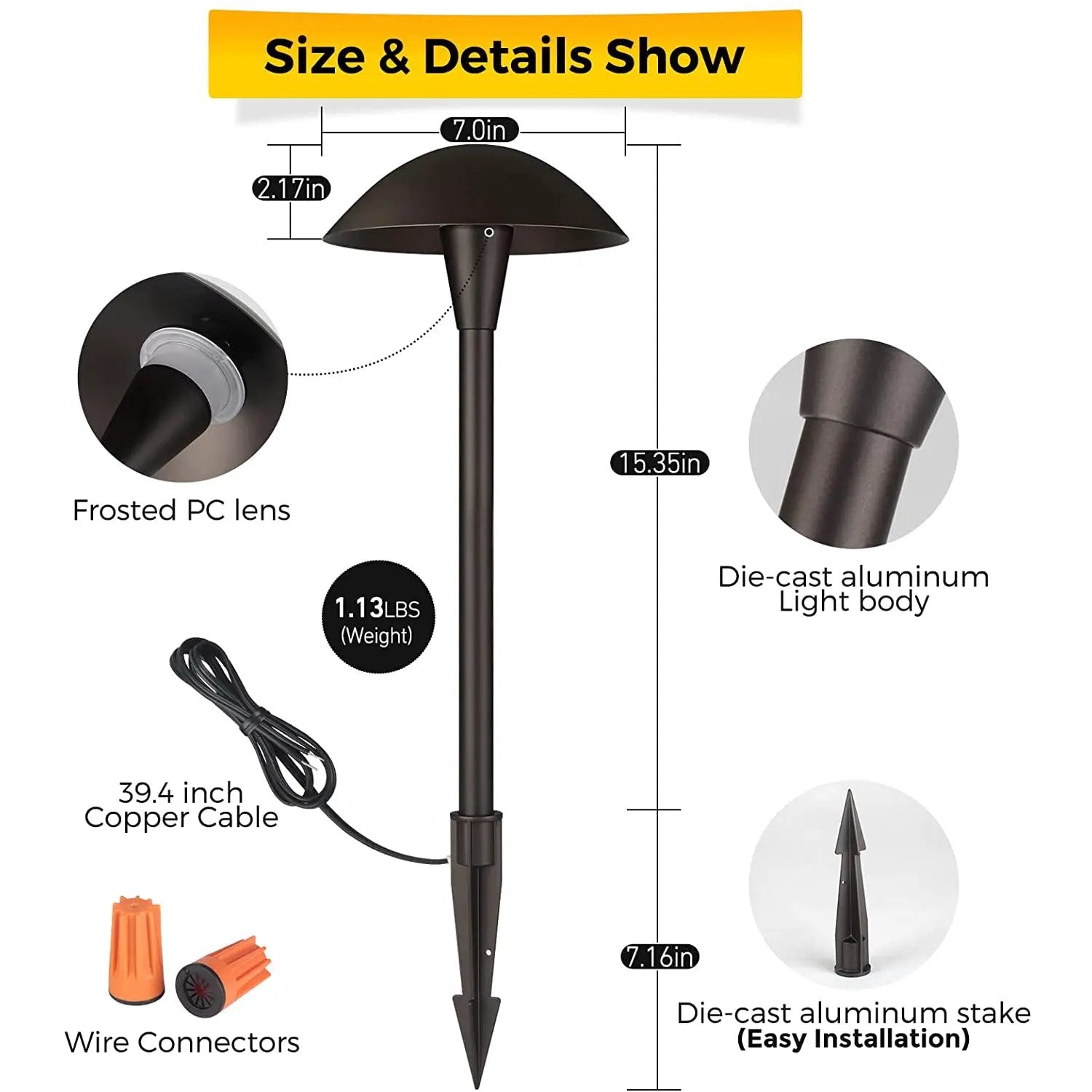 ALPCC06 12-Pack 5W 3CCT LED Landscape Pathway Light Package, 12V Low Voltage Modern Path Lights - Tampa Home & Garden Store