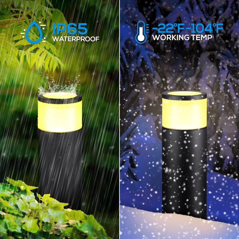 ALPR08 8-Pack RGB LED Landscape Pathway Lights Package, 4.5W Low Voltage 12V Bollard Outdoor Landscape Lighting - Tampa soil911.com