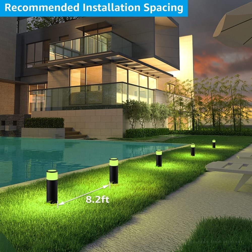 ALPR08 8-Pack RGB LED Landscape Pathway Lights Package, 4.5W Low Voltage 12V Bollard Outdoor Landscape Lighting - Tampa soil911.com