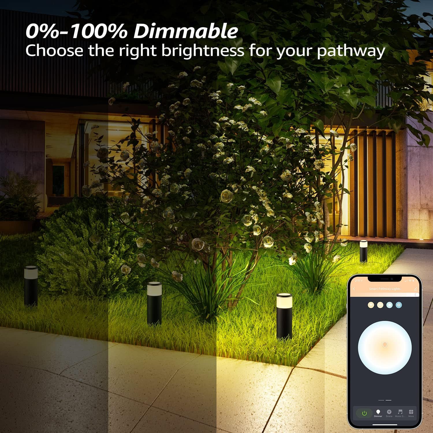 ALPR09 4-Pack RGBW Bluetooth Smart LED Landscape Pathway Lights Package, 4.5W Low Voltage 12V Bollard Outdoor Landscape Lighting - Tampa soil911.com