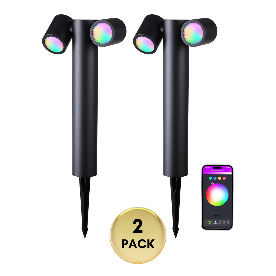ALPR10 10W RGBCW Bluetooth Smart LED Landscape Pathway Light 2x or 4x Package, 12V-24V AC/DC 400LM - Tampa soil911.com